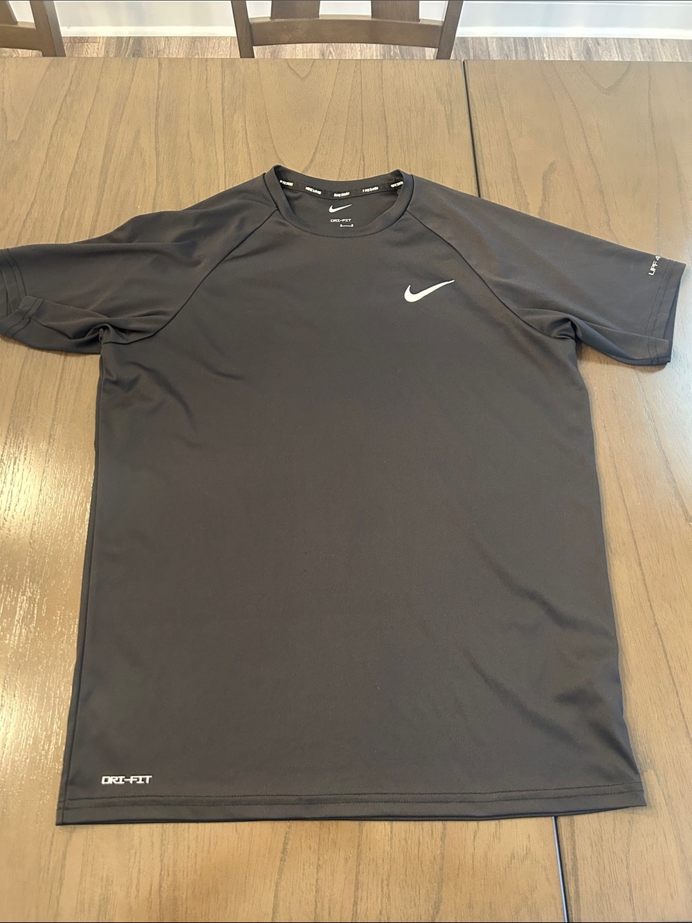 Nike Black Short-Sleeve Performance Tee with White Swoosh
